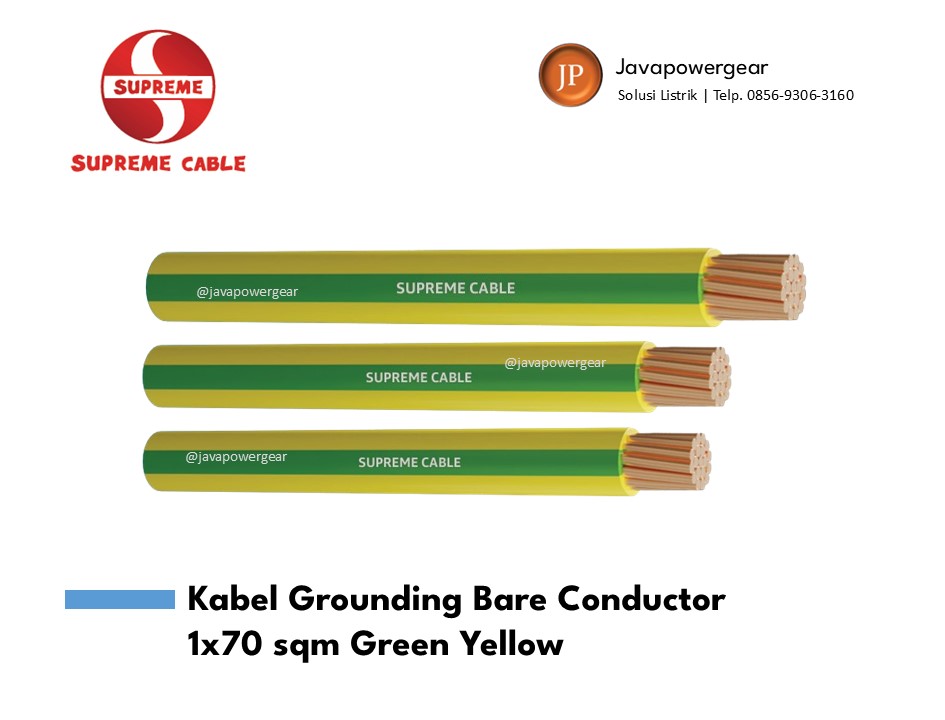 Kabel Grounding Bare Conductor NYA 1×70 sqm Green Yellow